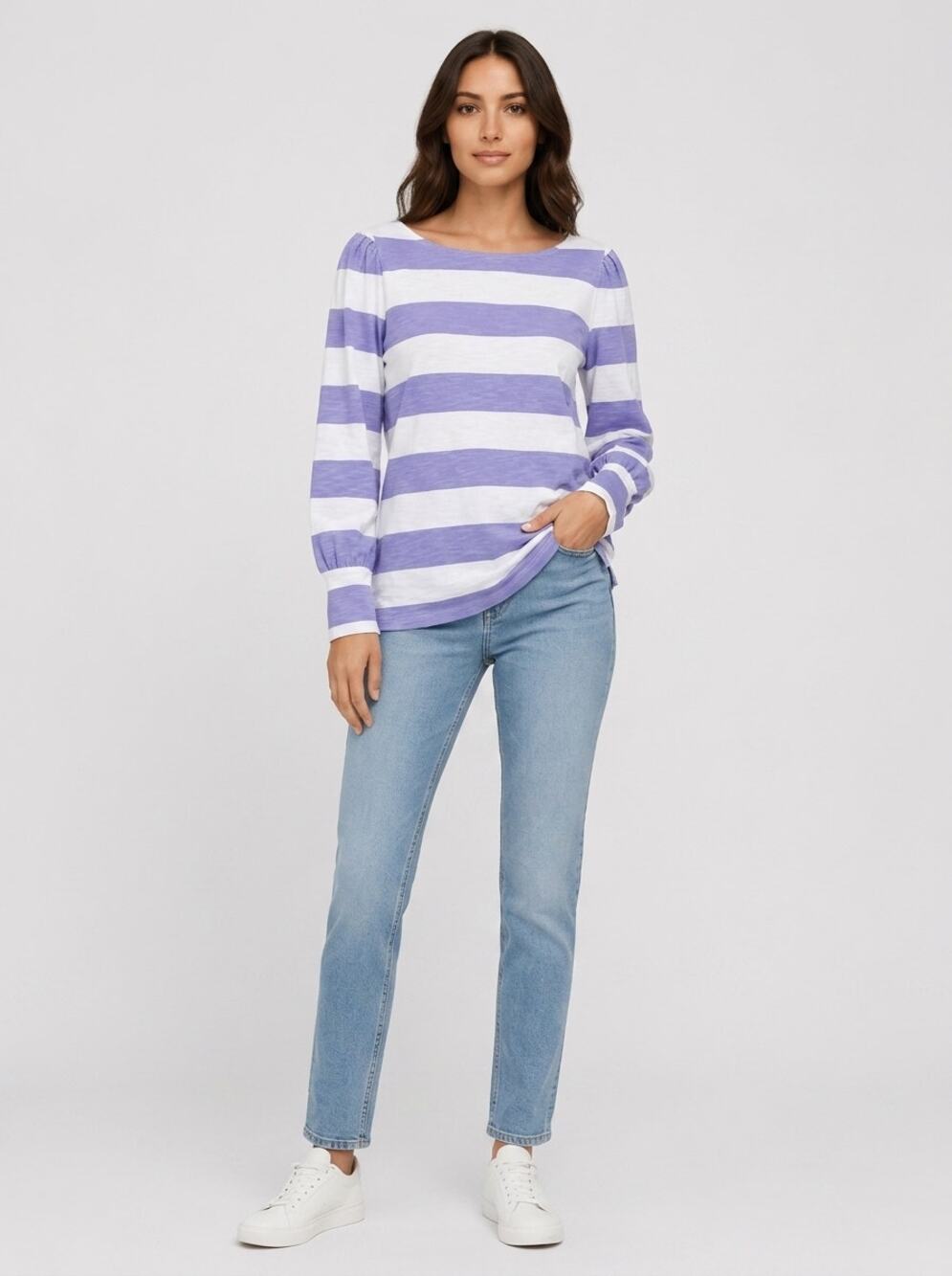 Talbots Purple Striped Lightweight Top Women Petite Size 3Xp